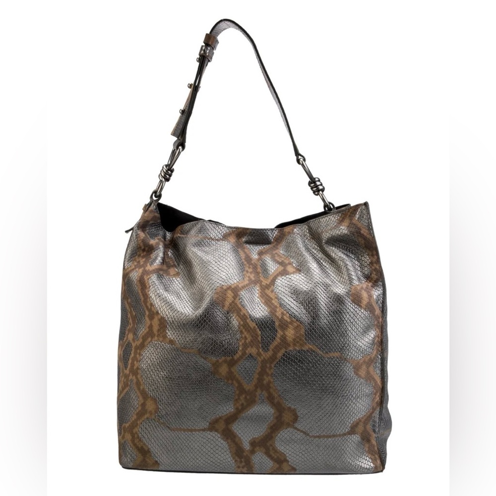 AllSaints Metallic Snake-Print Hobo Bag - NWOT - Picture 2 of 6